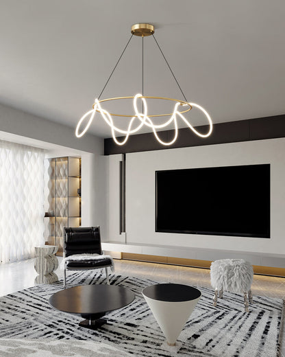 Diff Hose LED Linear/Circular Brass Chandelier-DF2059