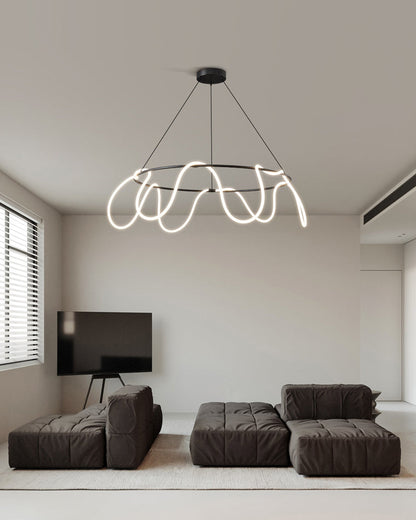 Diff Hose LED Linear/Circular Brass Chandelier-DF2059