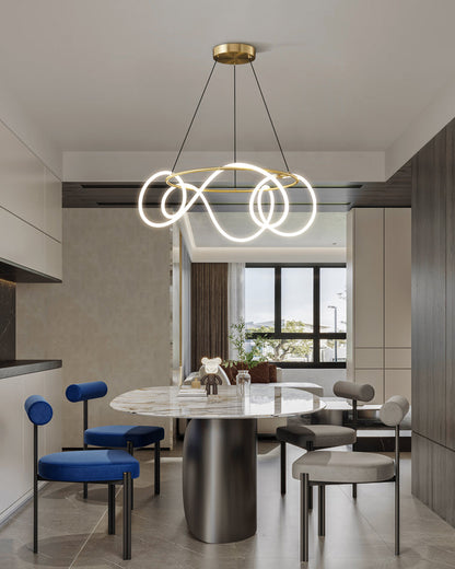 Diff Hose LED Linear/Circular Brass Chandelier-DF2059