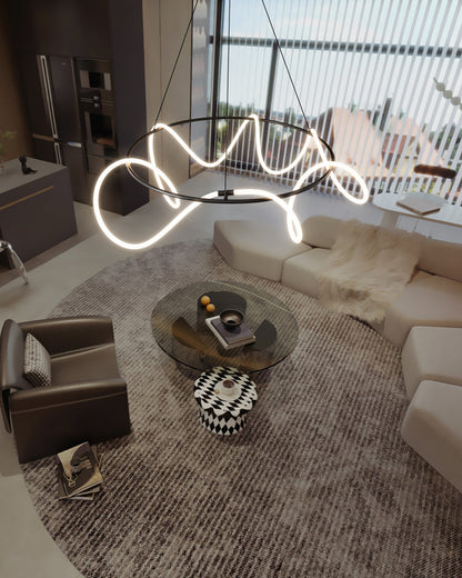 Diff Hose LED Linear/Circular Brass Chandelier-DF2059