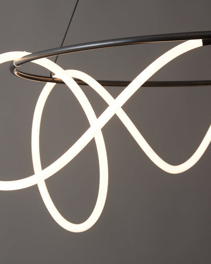 Diff Hose LED Linear/Circular Brass Chandelier-DF2059
