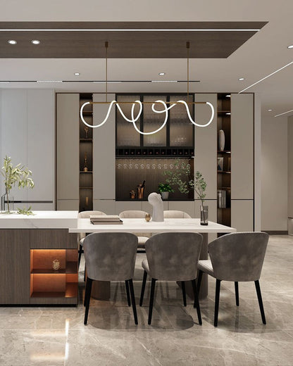 Diff Hose LED Linear/Circular Brass Chandelier-DF2059