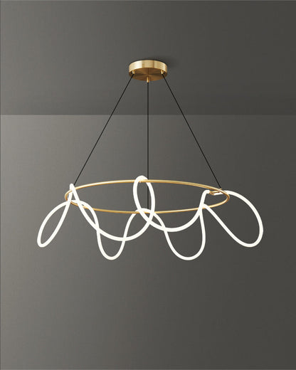 Diff Hose LED Linear/Circular Brass Chandelier-DF2059