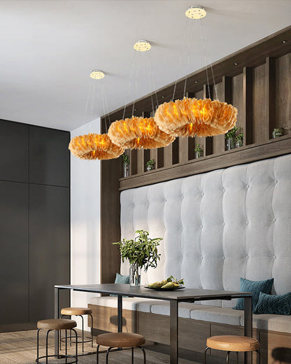 Diff Feather Circular Pendant Light-DF2060