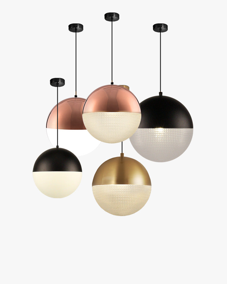 Diff Prismatic/Milk Glass Globe Pendant Light-DF2065