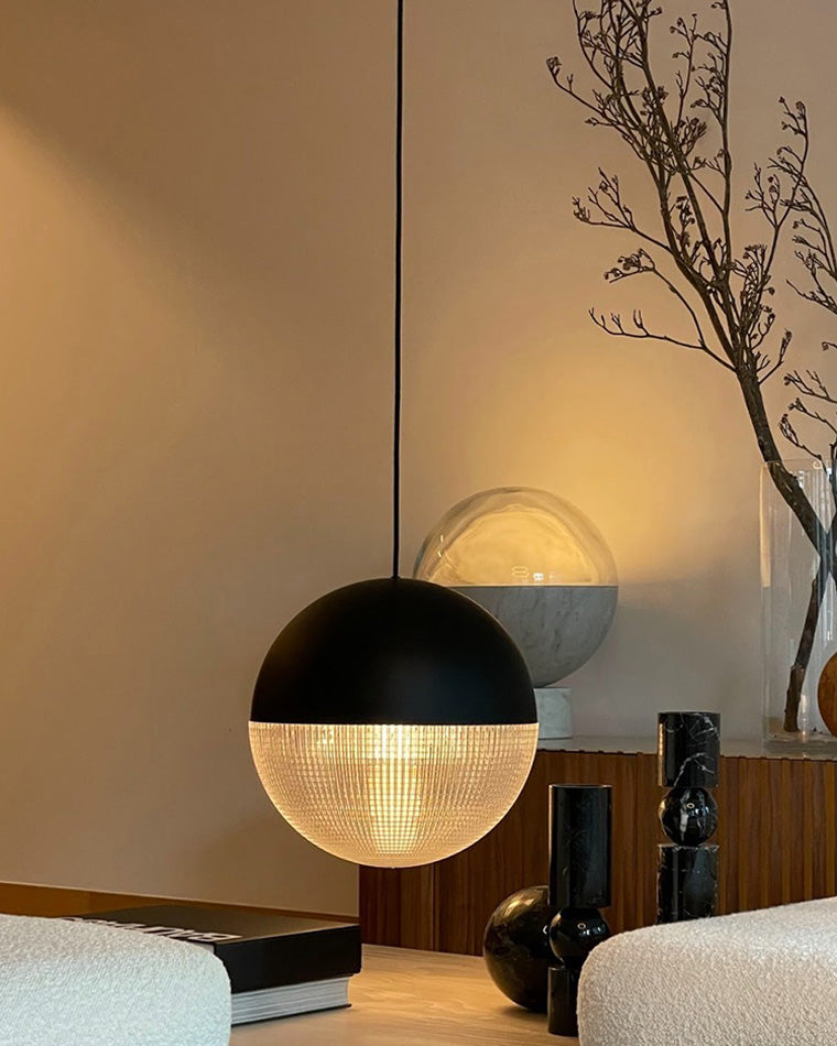 Diff Prismatic/Milk Glass Globe Pendant Light-DF2065