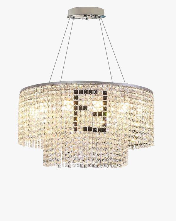 Diff 2-Tier Round/Rectangular Crystal Chandelier-DF2071