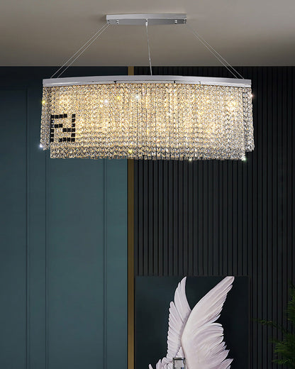 Diff 2-Tier Round/Rectangular Crystal Chandelier-DF2071