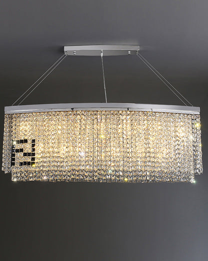 Diff 2-Tier Round/Rectangular Crystal Chandelier-DF2071