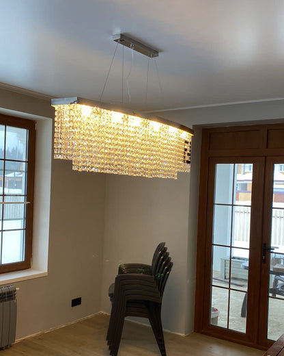 Diff 2-Tier Round/Rectangular Crystal Chandelier-DF2071