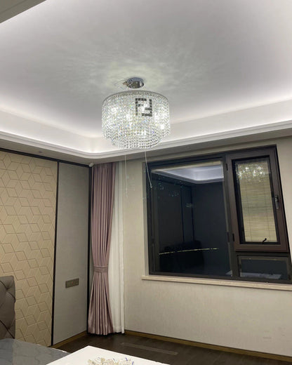 Diff 2-Tier Round/Rectangular Crystal Chandelier-DF2071