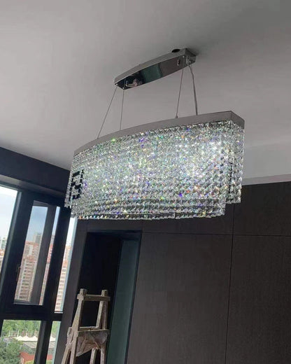Diff 2-Tier Round/Rectangular Crystal Chandelier-DF2071