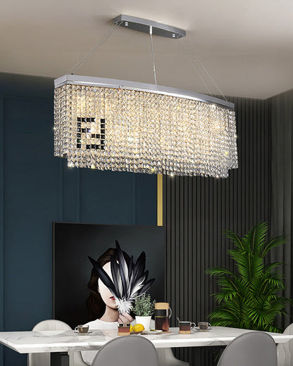 Diff 2-Tier Round/Rectangular Crystal Chandelier-DF2071