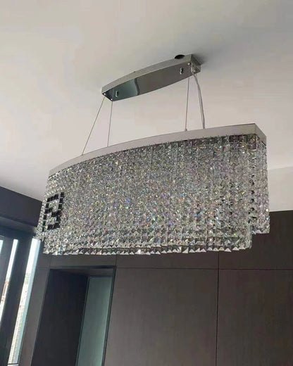 Diff 2-Tier Round/Rectangular Crystal Chandelier-DF2071