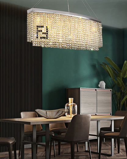 Diff 2-Tier Round/Rectangular Crystal Chandelier-DF2071