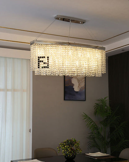 Diff 2-Tier Round/Rectangular Crystal Chandelier-DF2071