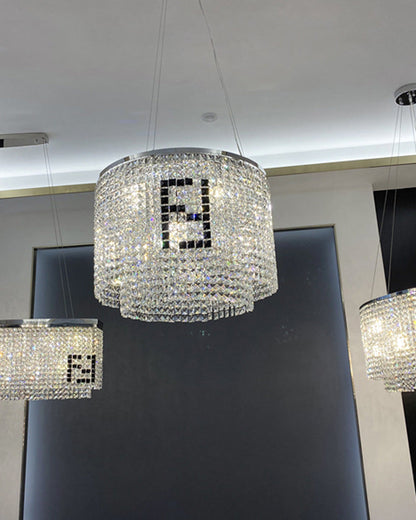Diff 2-Tier Round/Rectangular Crystal Chandelier-DF2071