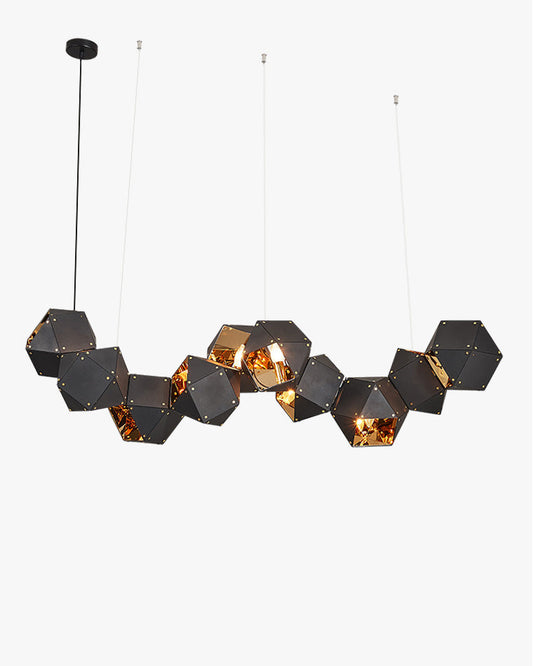 Diff Long Steel Sculptural Chandelier-DF2076