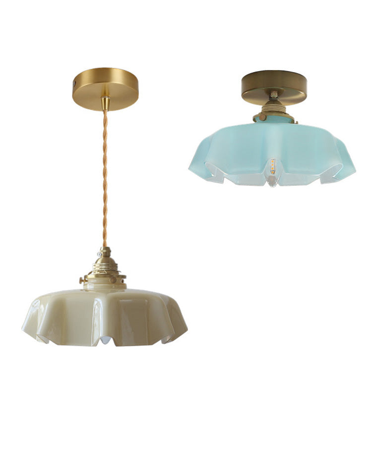 Diff Retro Coloured/Pink Glass Pendant Light-DF2084