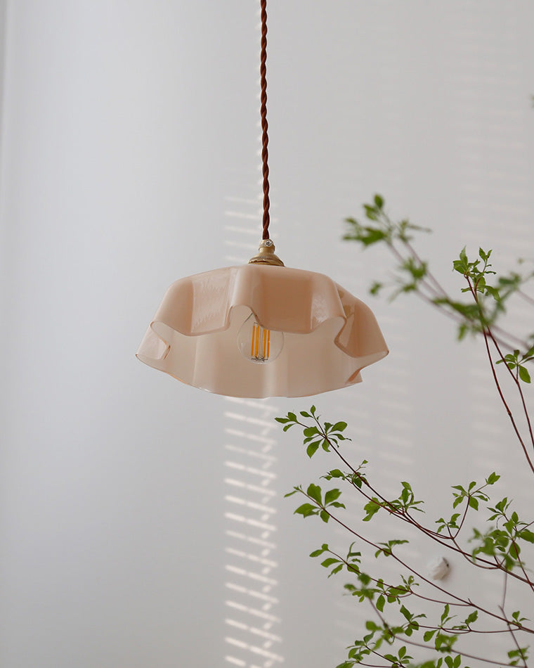 Diff Retro Coloured/Pink Glass Pendant Light-DF2084