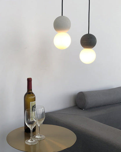 Diff White & Black Glass Globe Pendant Light-DF2086