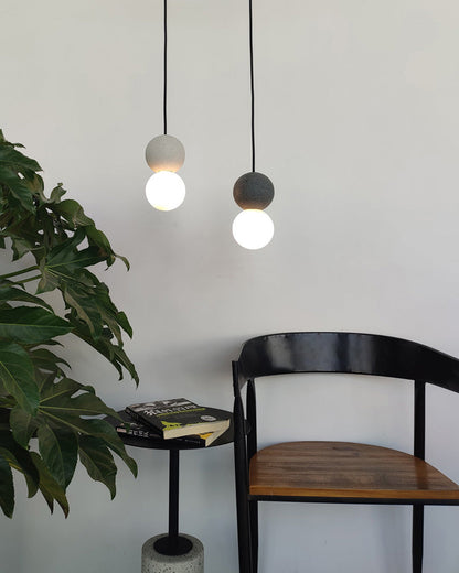 Diff White & Black Glass Globe Pendant Light-DF2086