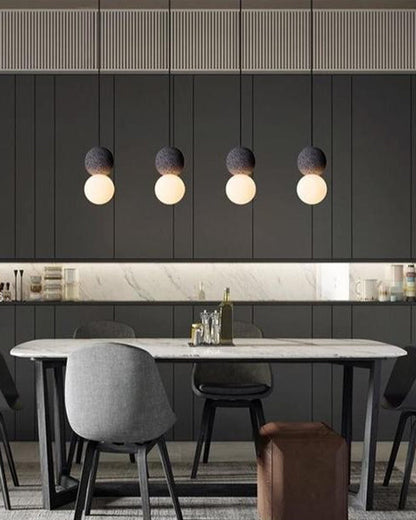 Diff White & Black Glass Globe Pendant Light-DF2086