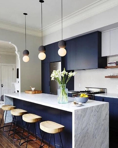 Diff White & Black Glass Globe Pendant Light-DF2086