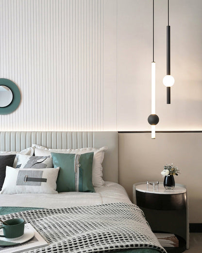 Diff White & Black Tube Pendant Light-DF2093