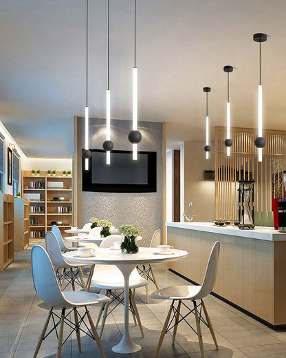 Diff White & Black Tube Pendant Light-DF2093