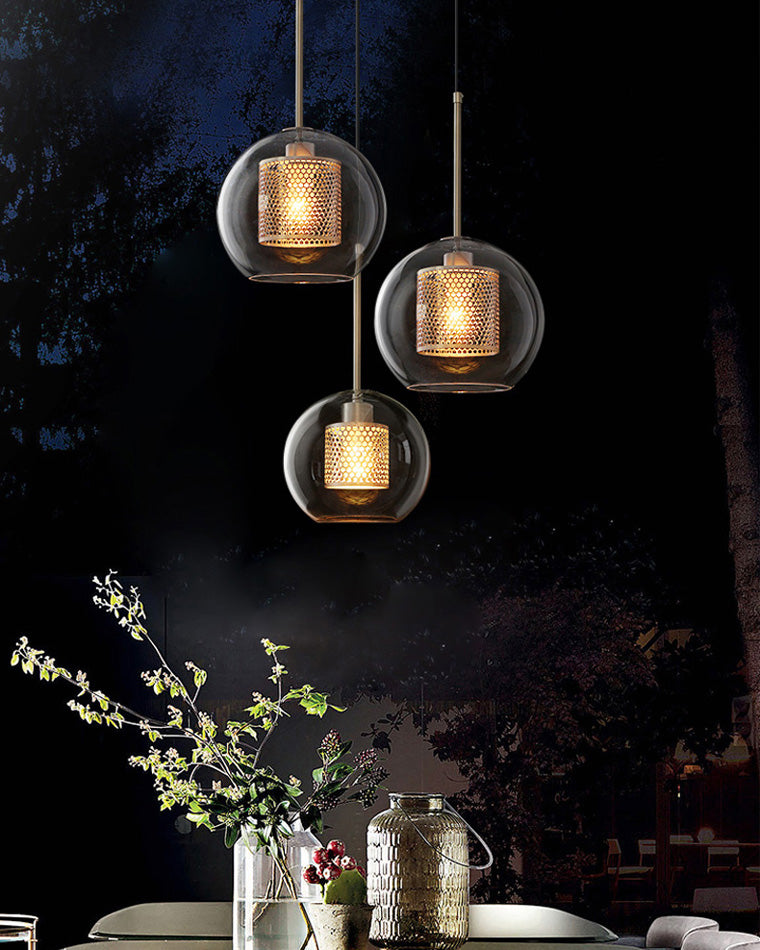 Diff Elegant Round/Cylinder Glass Pendant Light-DF2095