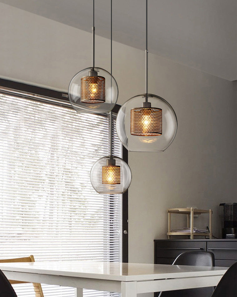 Diff Elegant Round/Cylinder Glass Pendant Light-DF2095