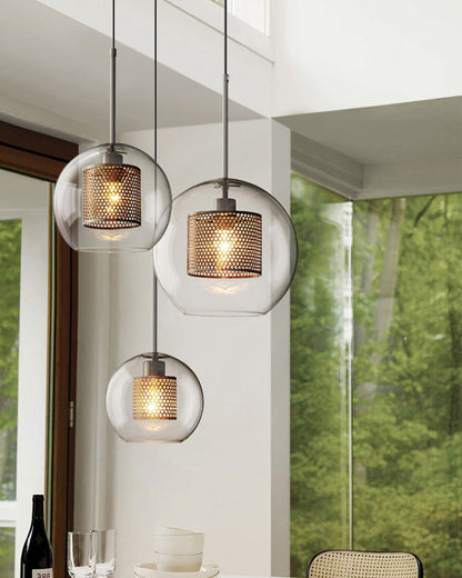 Diff Elegant Round/Cylinder Glass Pendant Light-DF2095