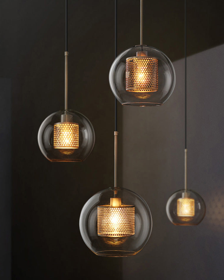 Diff Elegant Round/Cylinder Glass Pendant Light-DF2095