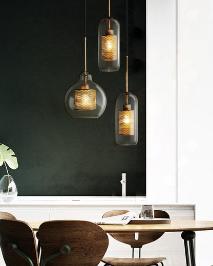 Diff Elegant Round/Cylinder Glass Pendant Light-DF2095