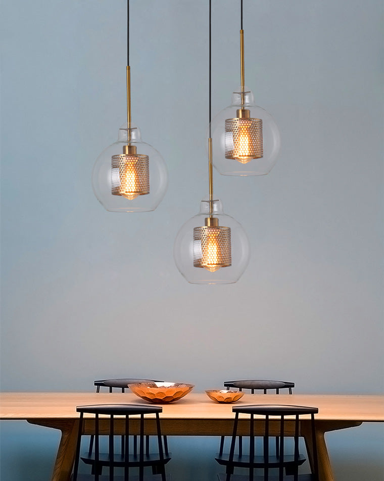 Diff Elegant Round/Cylinder Glass Pendant Light-DF2095