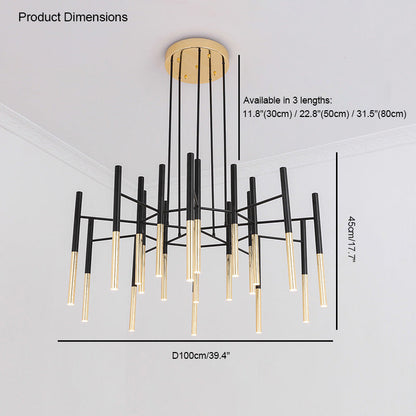 Diff Tube Metal Chandelier-DF2083