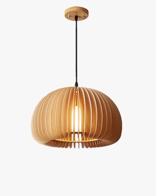 Diff Pumpkin Wood Pendant Light-DF2105