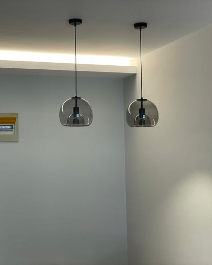 Diff Smoked/Amber Blown Glass Pendant Light-DF2108