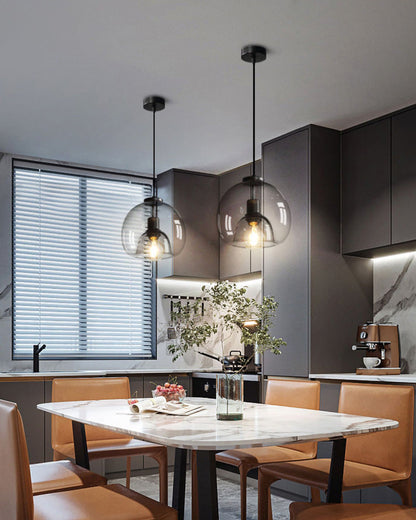 Diff Smoked/Amber Blown Glass Pendant Light-DF2108