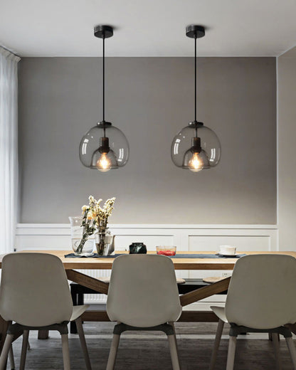 Diff Smoked/Amber Blown Glass Pendant Light-DF2108
