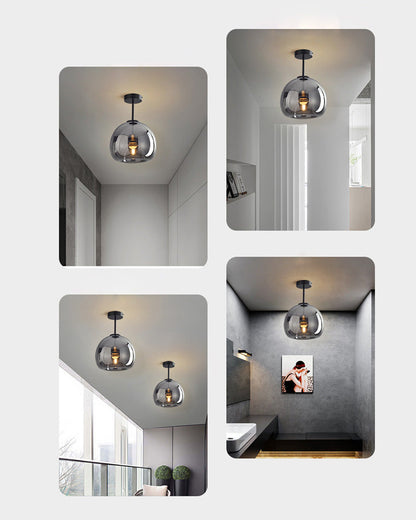 Diff Smoked/Amber Blown Glass Pendant Light-DF2108