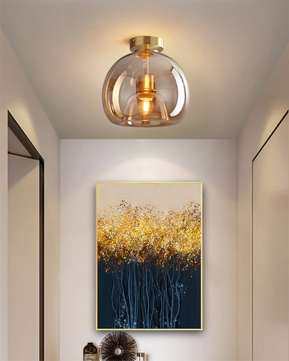 Diff Smoked/Amber Blown Glass Pendant Light-DF2108
