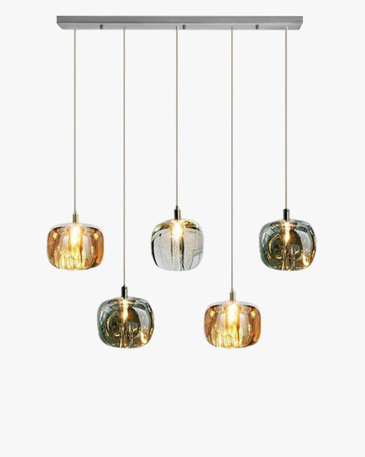 Diff Colored Glass Multi Pendant Chandelier-DF2111