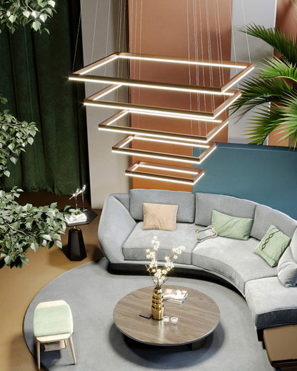 Diff Tiered Rectangular Chandelier-DF2120