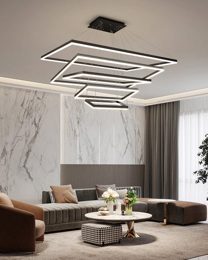 Diff Tiered Rectangular Chandelier-DF2120