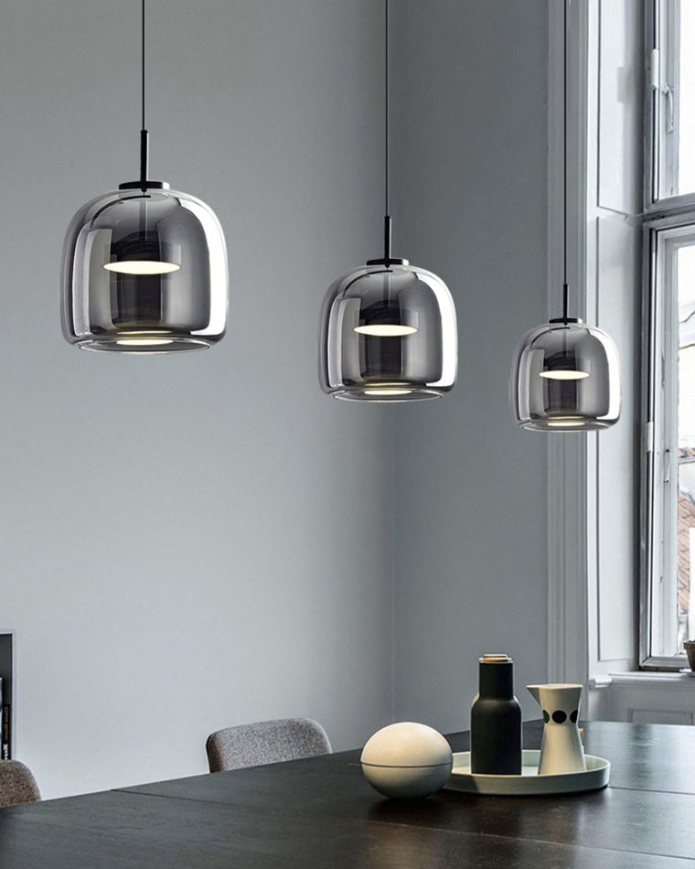 Diff Drum Blown Glass Pendant Light-DF2145