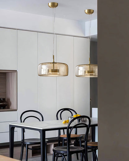 Diff Drum Blown Glass Pendant Light-DF2145