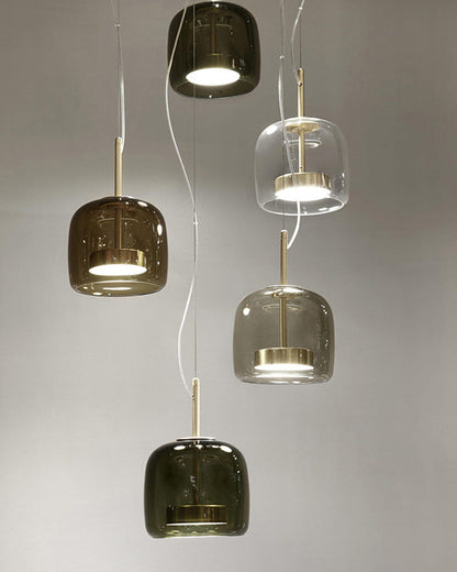 Diff Drum Blown Glass Pendant Light-DF2145