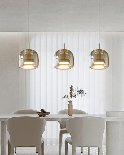 Diff Drum Blown Glass Pendant Light-DF2145